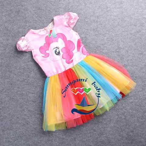 baju dress pony pelangi rainbow